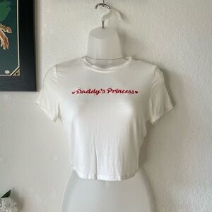 Women's White Embroidered Crop Top